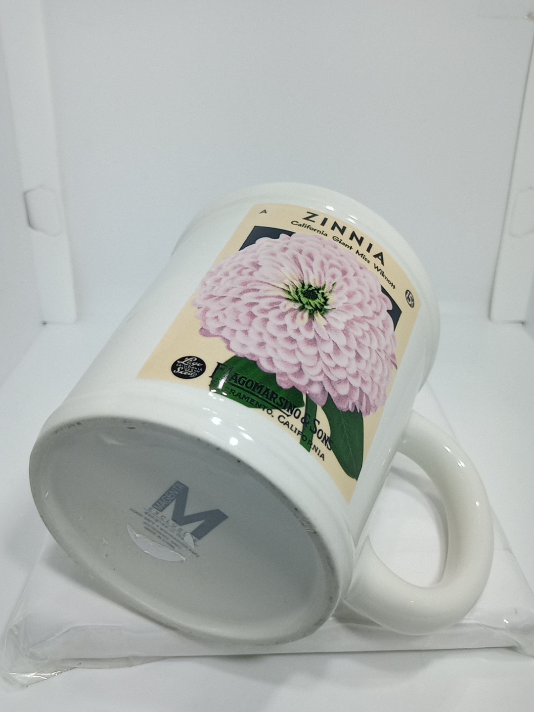 ZINNIA MUG. ZINNIA COFFEE MUG. ZINNIA FLORAL DECO MUG. B403
