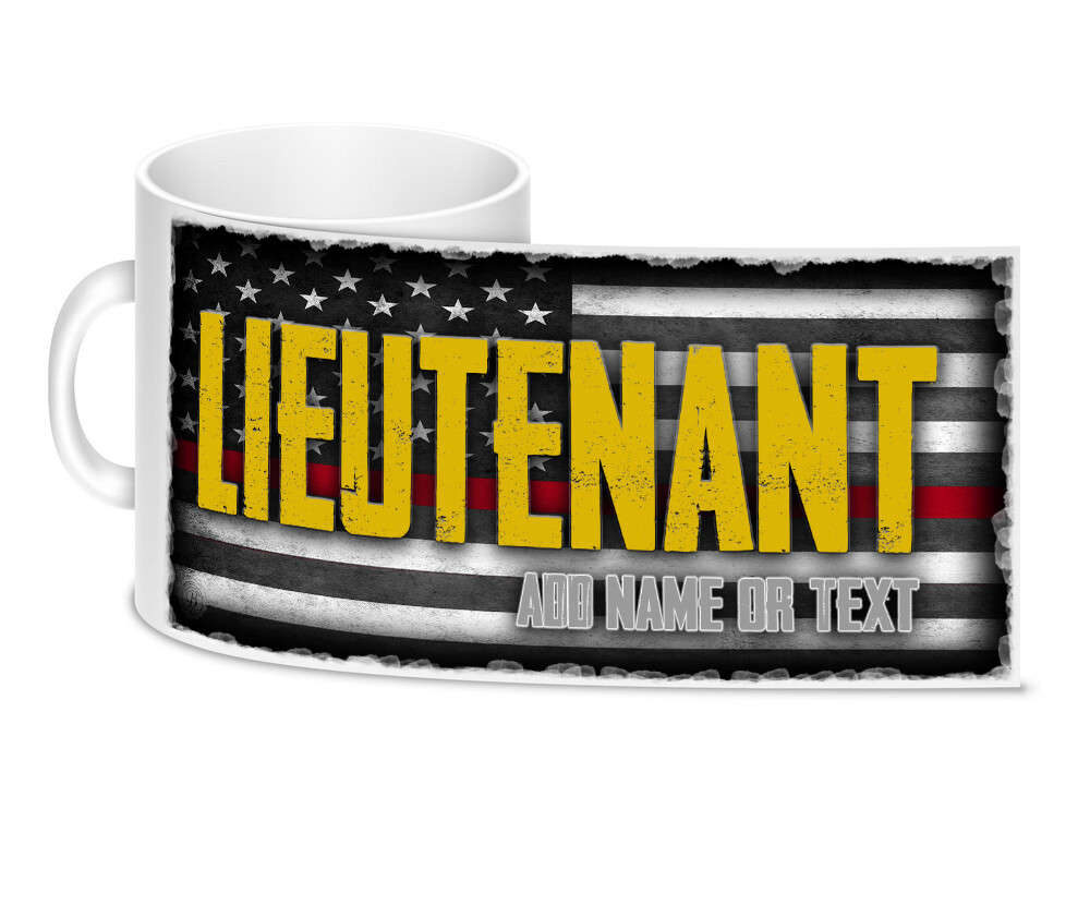 Personalize Thin Red Line Firefighter Ranks & Titles 11oz Ceramic Coffee Mug