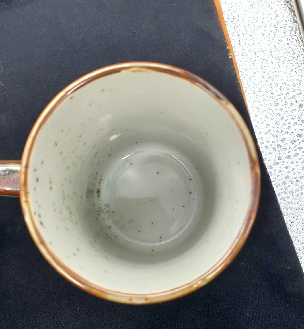 VTG Otagirl Tall Stackable Mugs Set Of 2 Birds Bamboo Speckled Japan 70s Ceramic