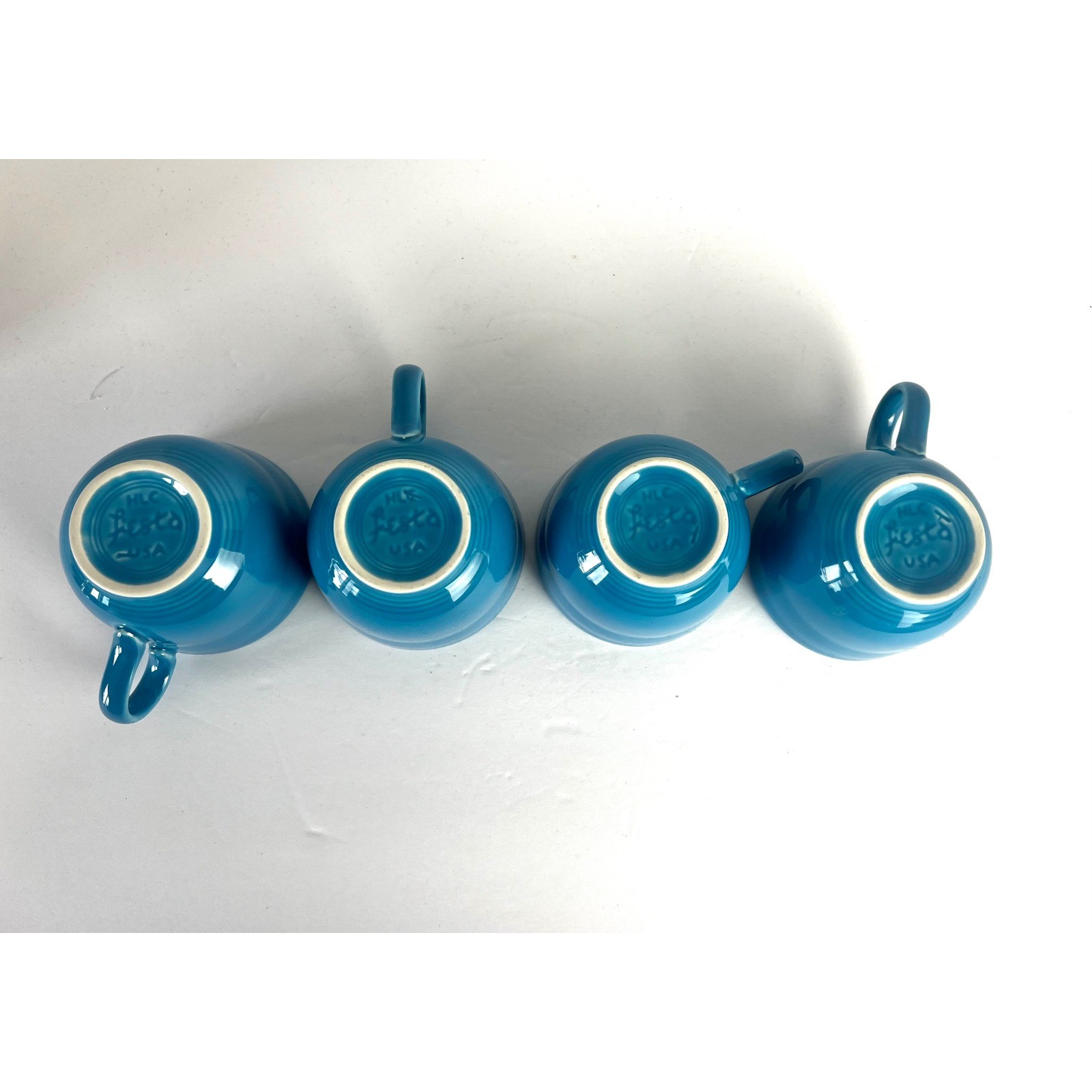 Fiestaware HLC Fiesta Blue Set of 4 Coffee Cups 7 oz Mug Cup