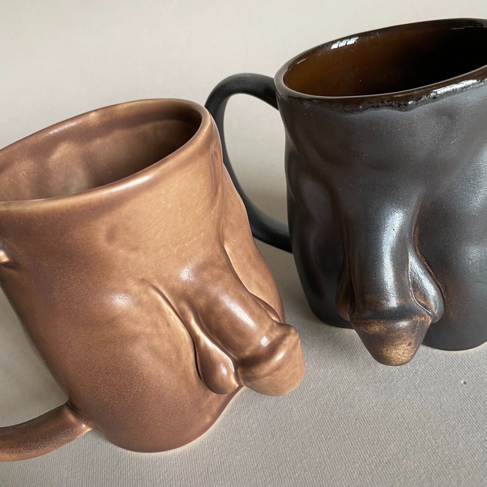 Penis Handmade Ceramic Coffee Tea Mugs – 400 ml. Strongman or Relaxman style