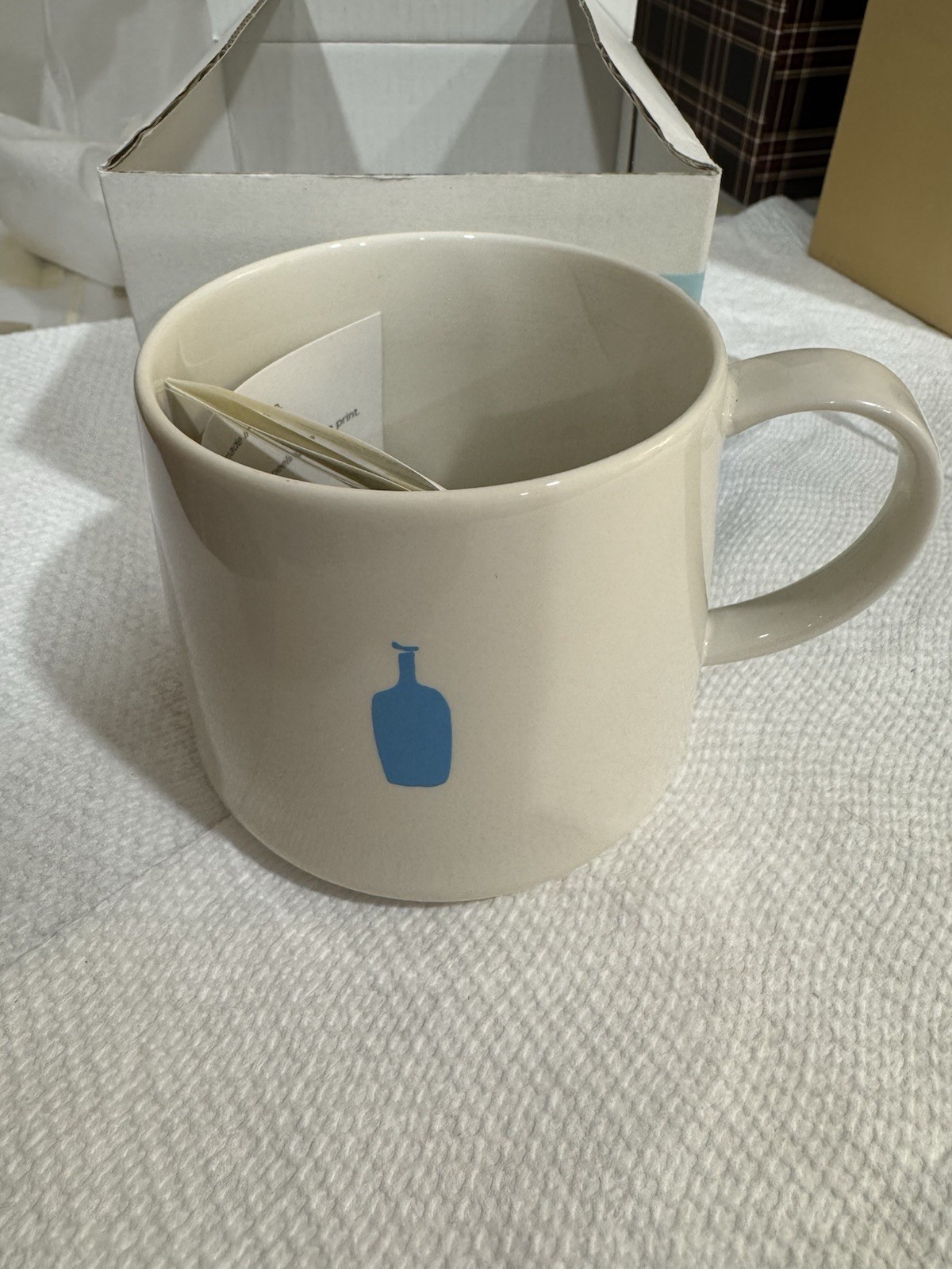 Blue Bottle Coffee White/Blue Logo Ceramic Coffee Mug