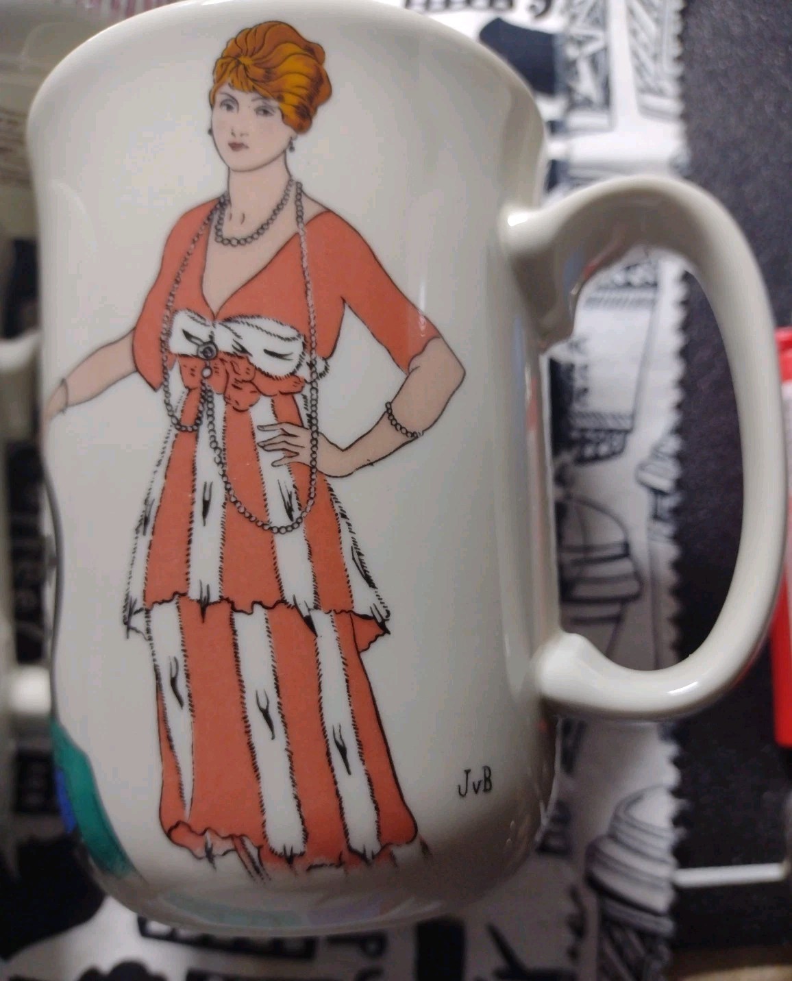 Villeroy & Boch Set Of 3 Mugs Cups Design 1900 Vintage Porcelain Women