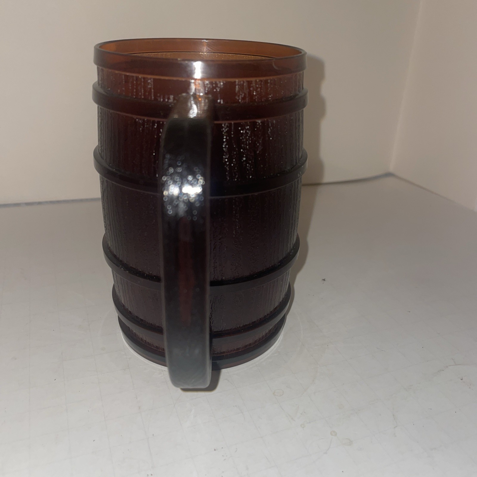 VTG, BERK Barrel Beer Mug Transparent Brown Plastic BPA Free Durable USA MADE