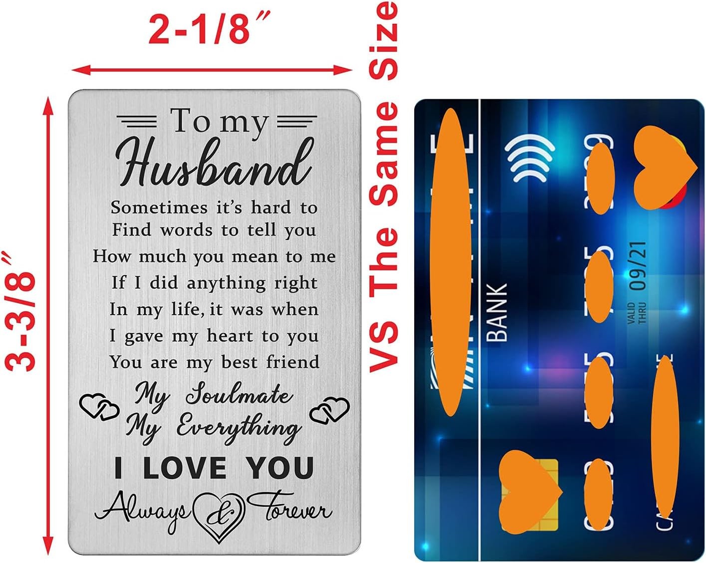 Husband Wallet Card Father‘S Day Gifts from Wife, I Love You Gifts for Him Husba