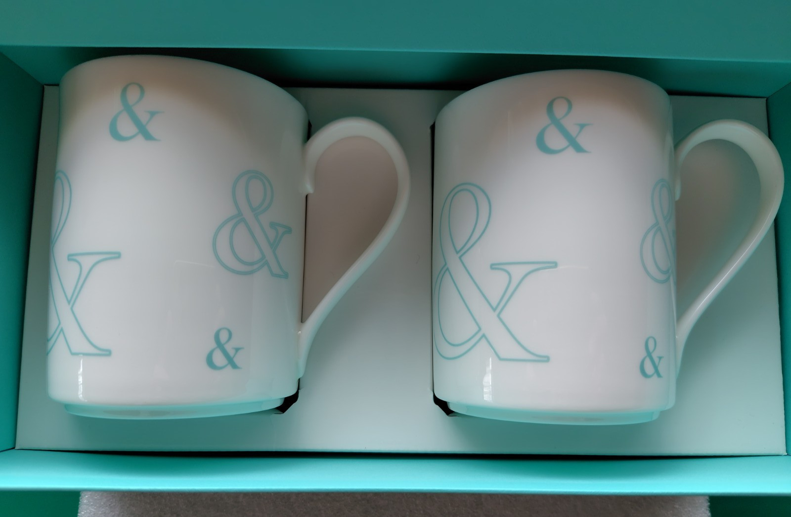 TIFFANY Coffee Cup Mug Amber Sand 2 Pieces With box