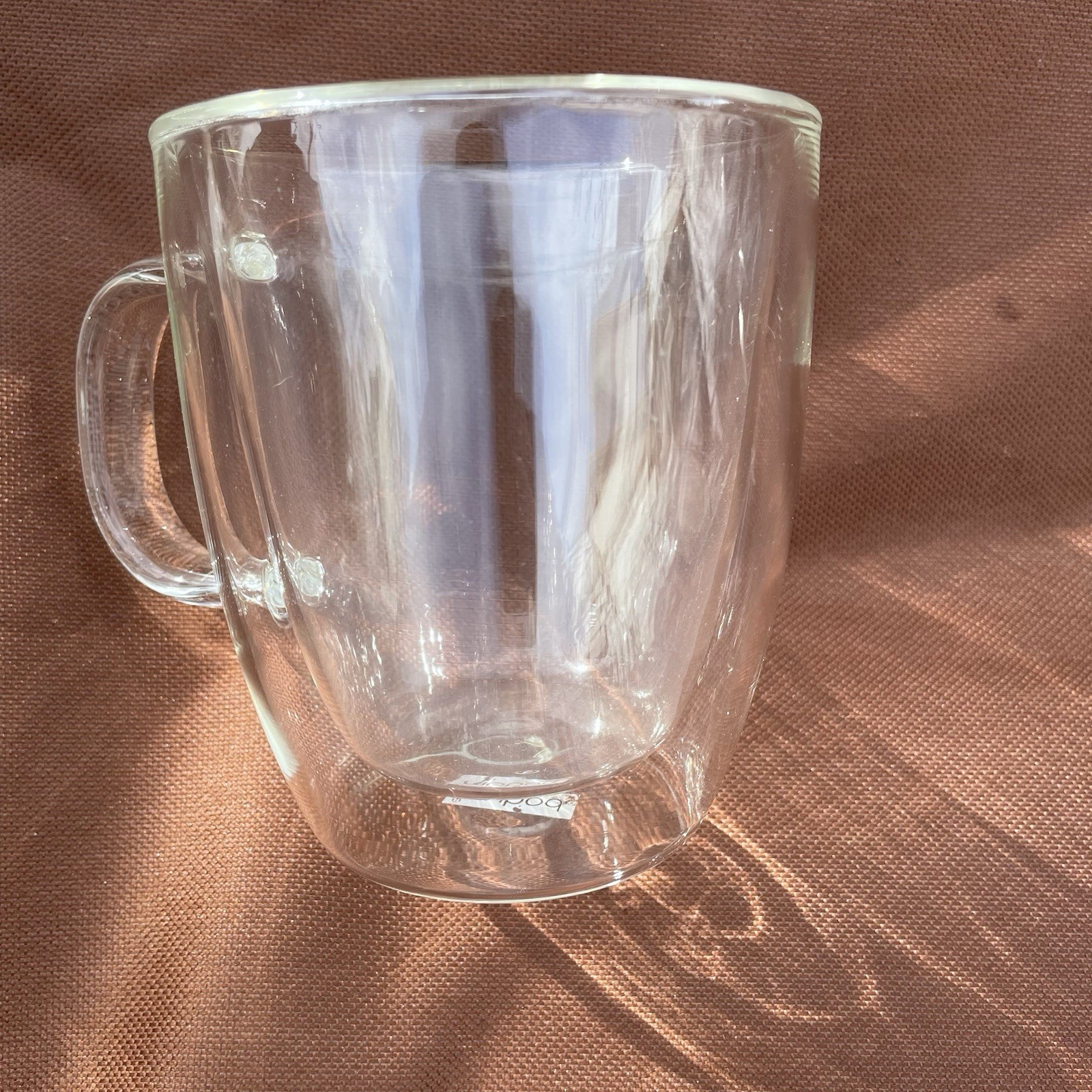 mubod Double Walled Clear Glass Round Solid Color Coffee Mug Six-Piece Set of 6