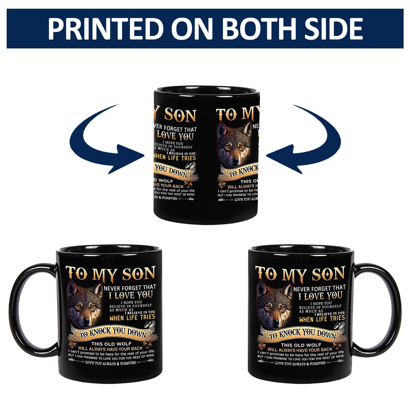 Christmas Gifts For Son Mug 11 Oz To My Son Gifts Wolf Mug From Mom Dad Son Birt