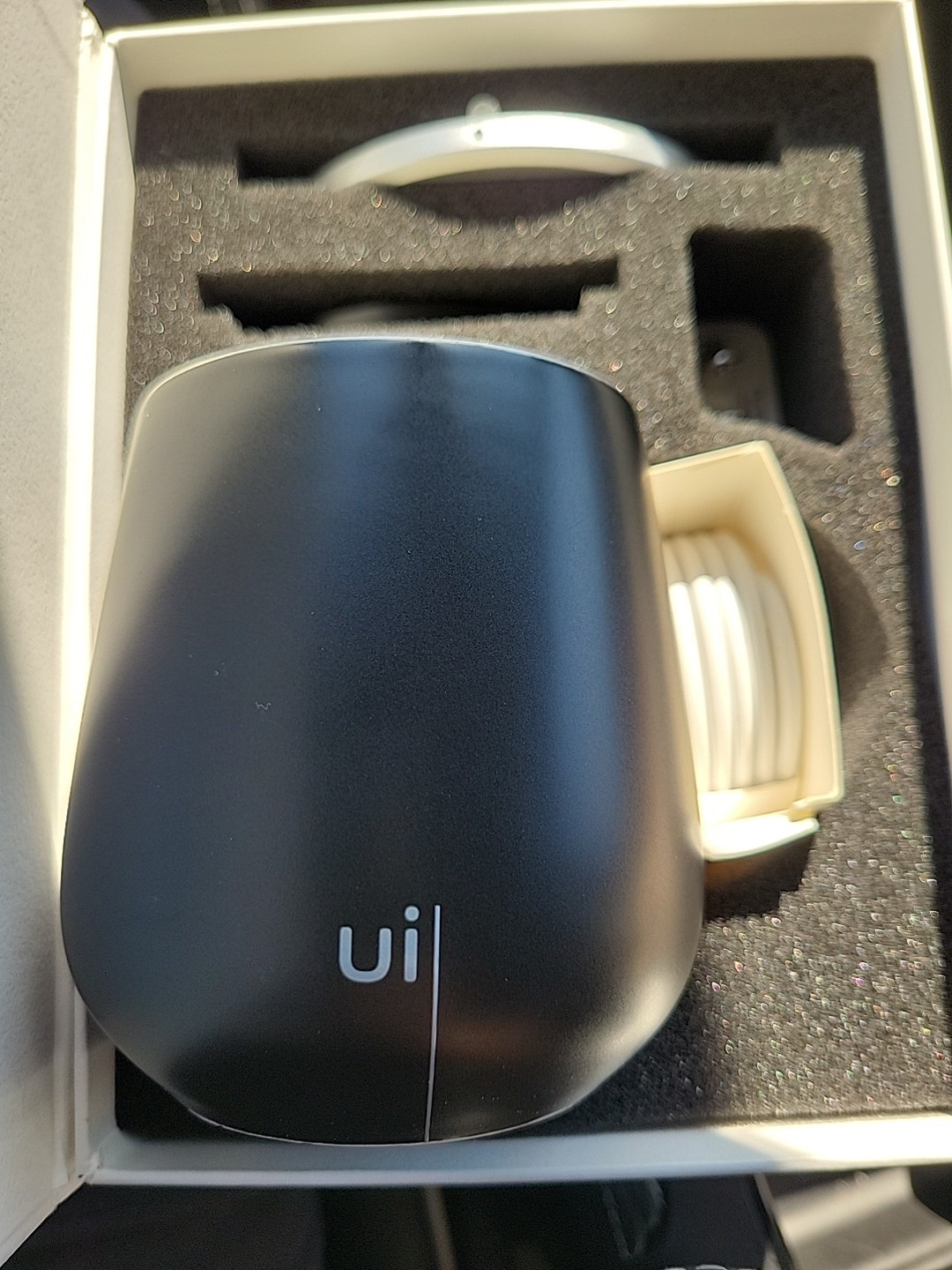 OHOM Ui Fine Ceramic Self-Heating Mug Black New Open Box