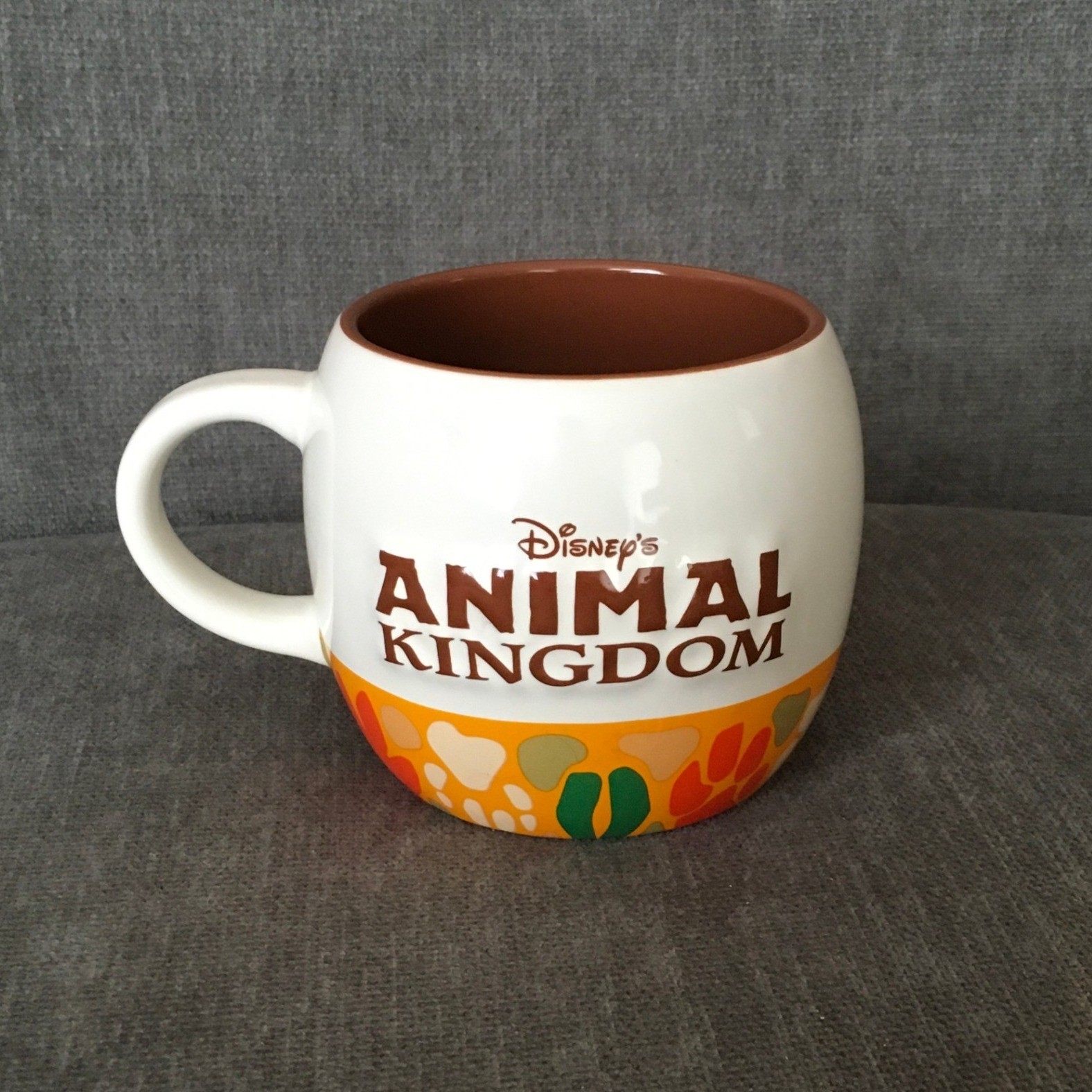 Disney Animal Kingdom Ceramic 17 oz Coffee Mug Rounded Raised Mickey Silhouette