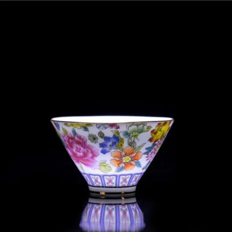 4 Pcs/set Jingdezhen Exquisite Pastel Tea Cup Ceramic Hand Painted Teacup