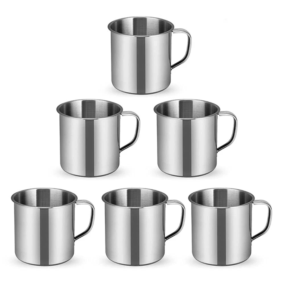 Stainless Steel Coffee Cup With Handle 6 Pcs Camping Cup 4oz Stainless Steel Esp