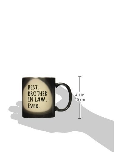 3dRose Best Brother in Law Ever Black Text Magic Color Changing Mug 11oz