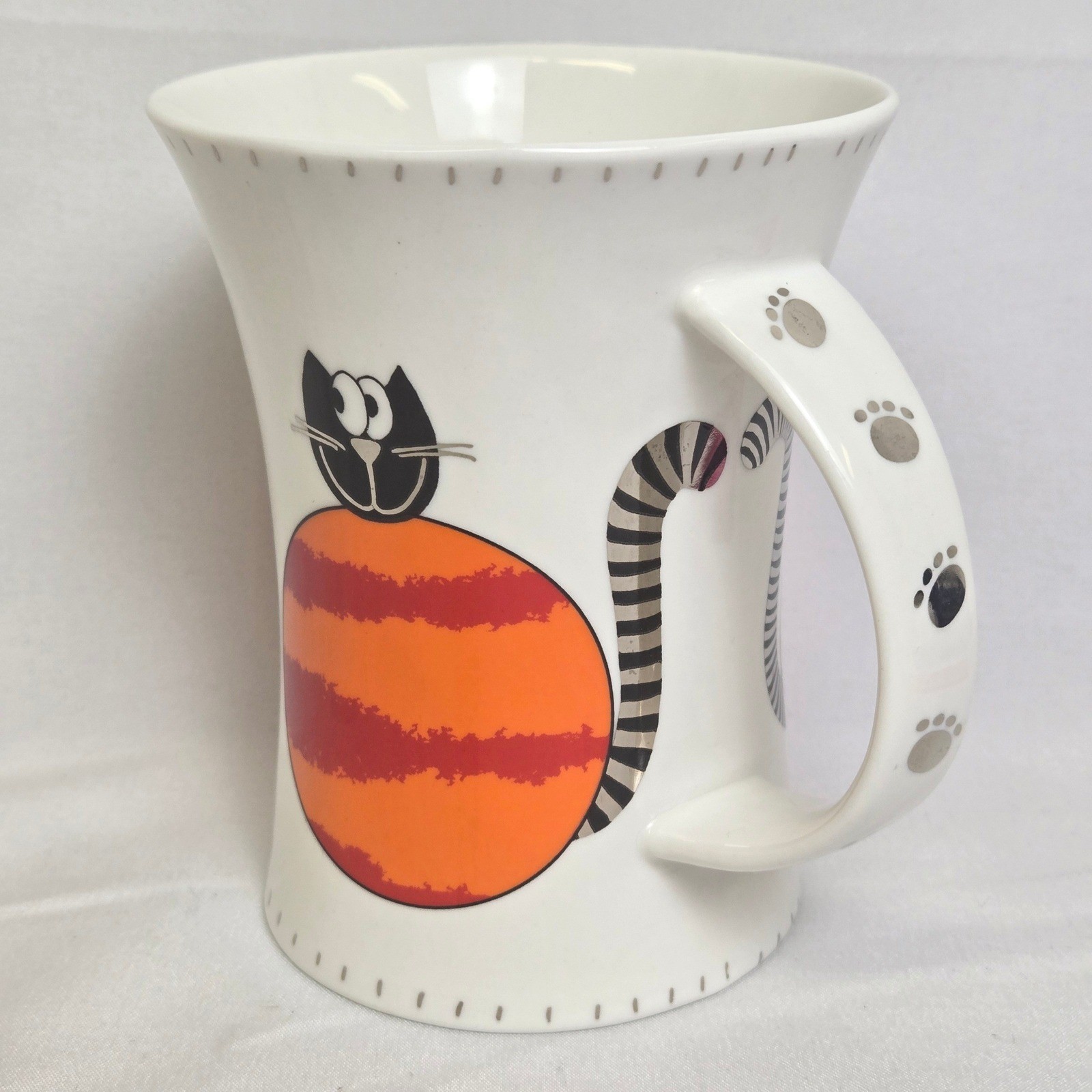 Dunoon Crazy Cats Sarah Mercer Fine Bone China Cup With Handle England White