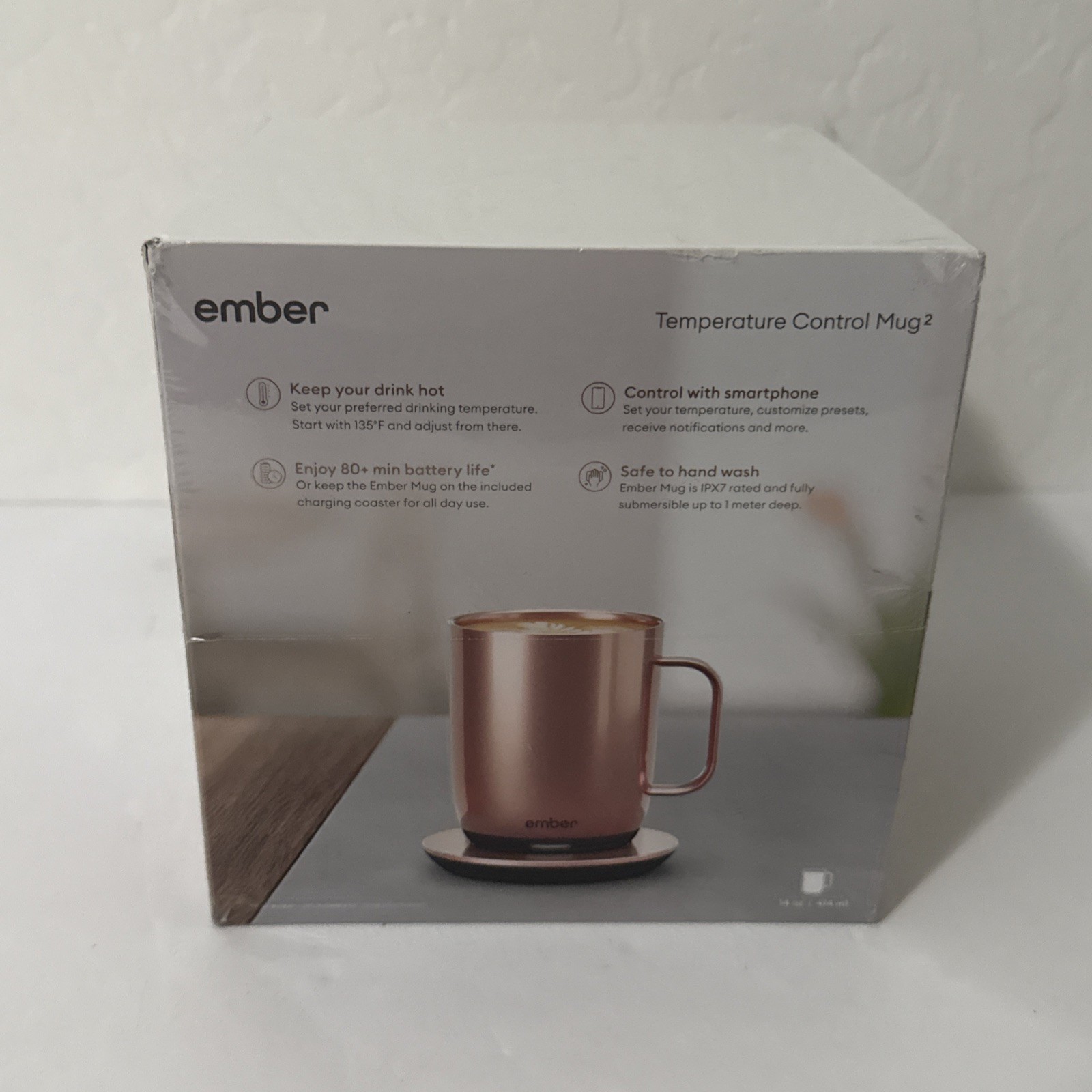 Ember – Temperature Control Smart Mug 2 – 14 oz – Rose Gold Edition- NEW – READ