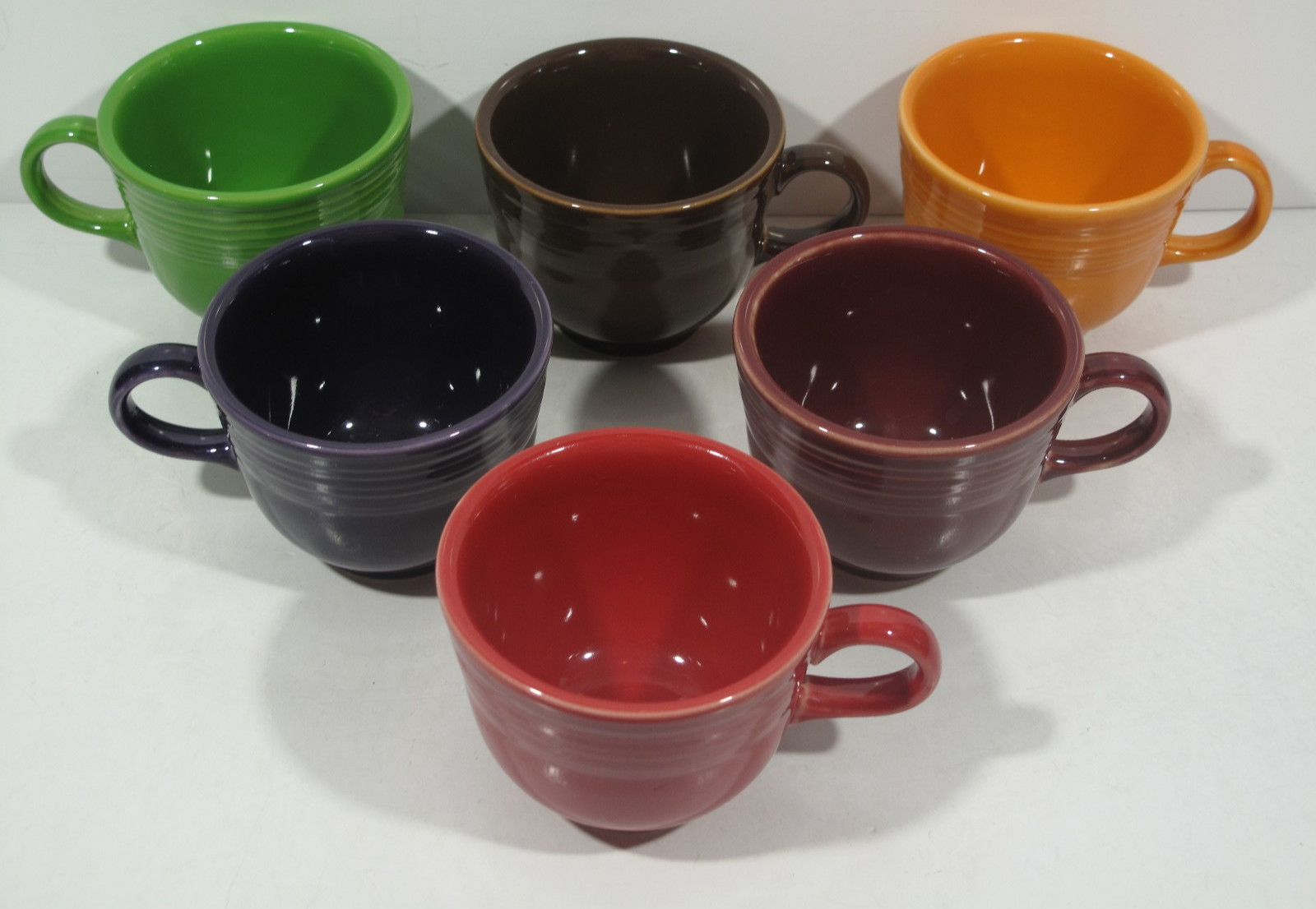 Lot of 6 FIESTAWare Coffee Cocoa Tea Cups Mugs Lead Free Multicolor Earth Colors