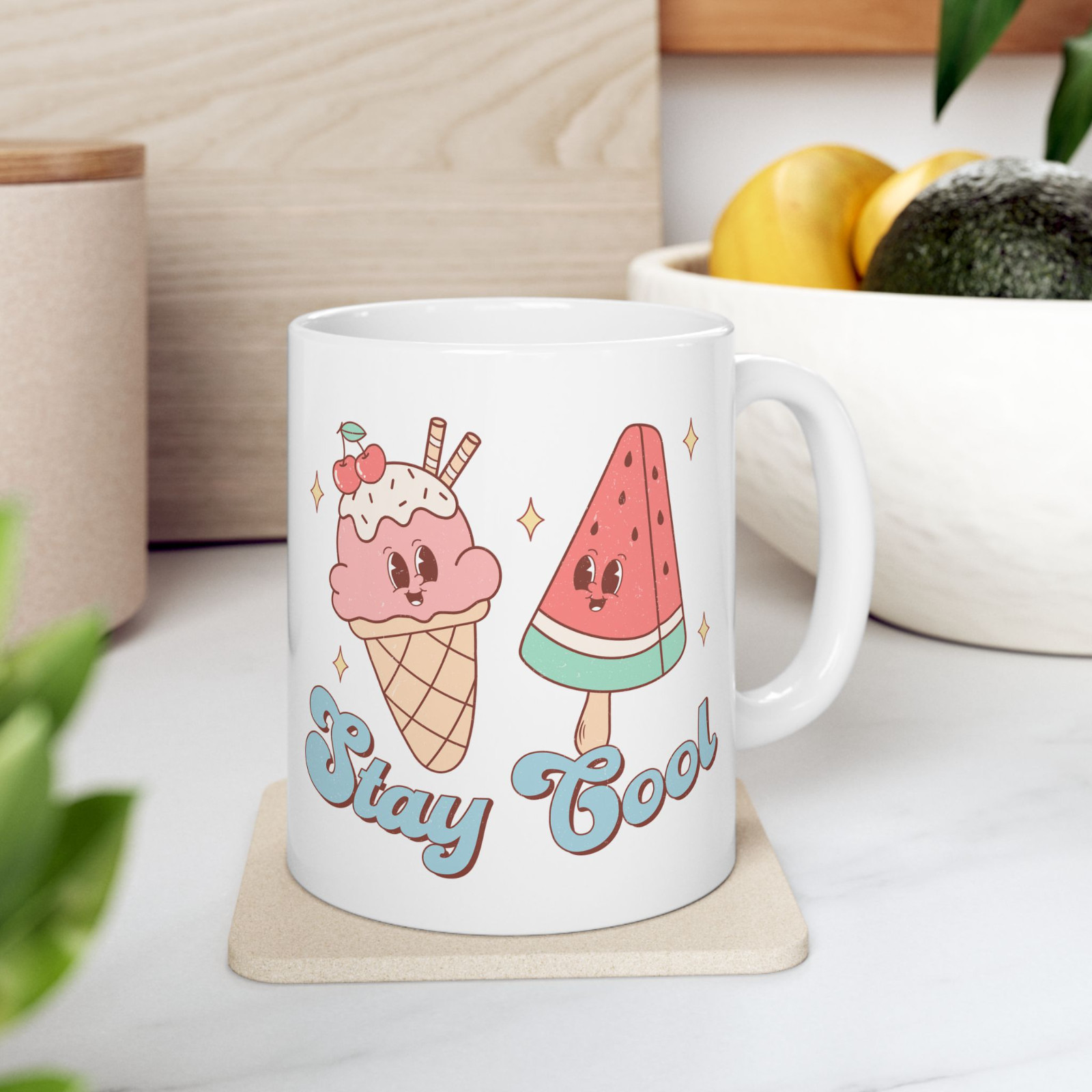 Stay Cool Mug Cute Ice Cream Watermelon Summer Aesthetic Coffee Cup Gift
