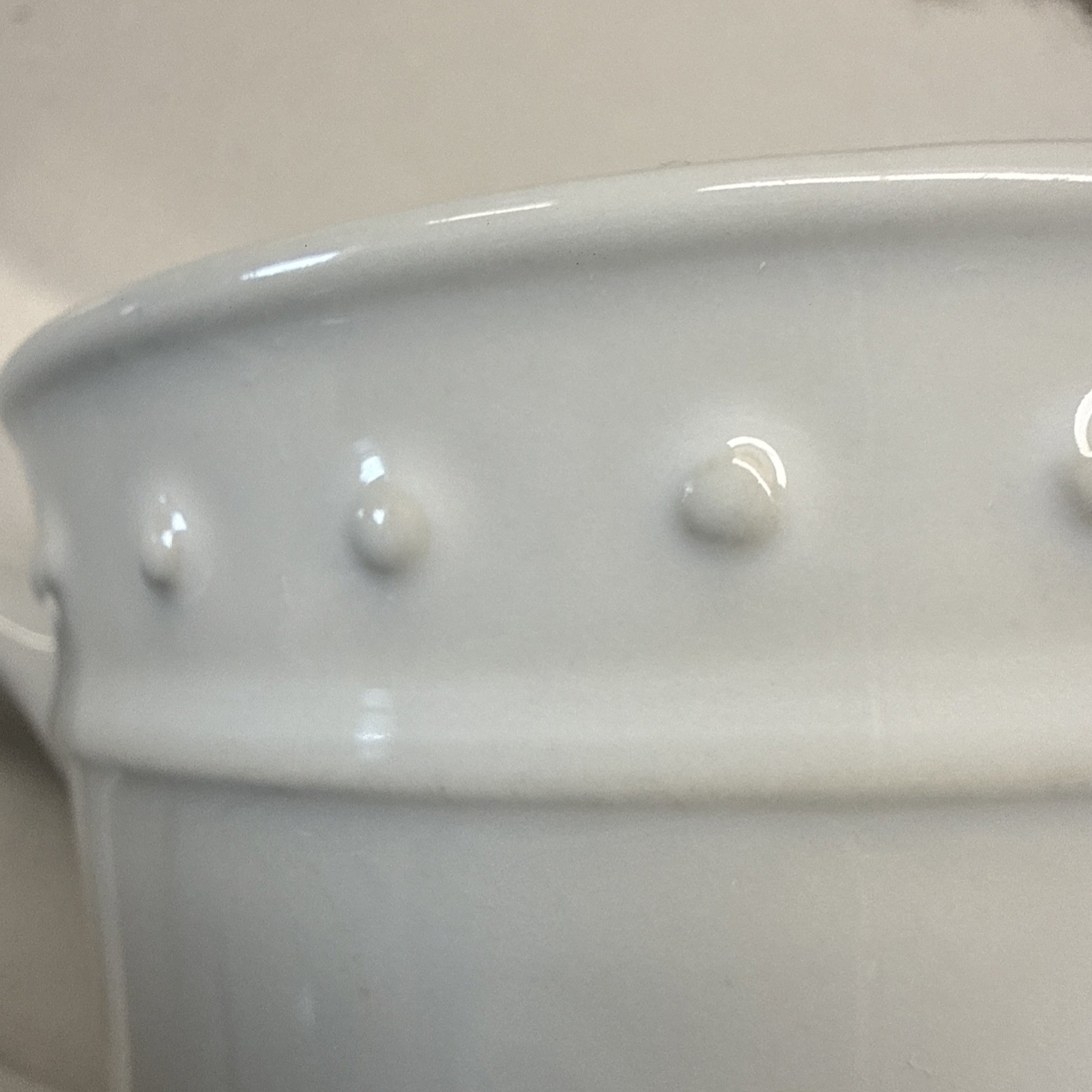 Vintage World Market Nantucket Coffee Cup Mug White Beaded Edge Portugal