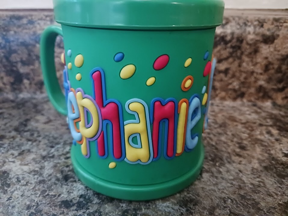 Name: STEPHANIE Personalized Kids Childs Mug Cup Plastic 10oz. 3D John Hinde