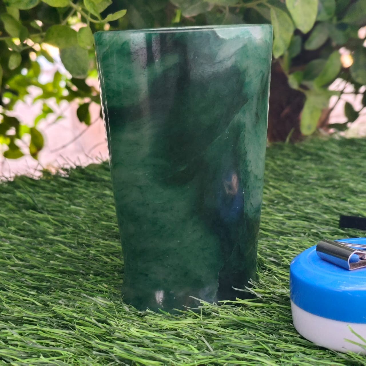 One-of-a-Kind Green Aventurine Crystal Mug | Hand Carved Natural Stone | Luxury