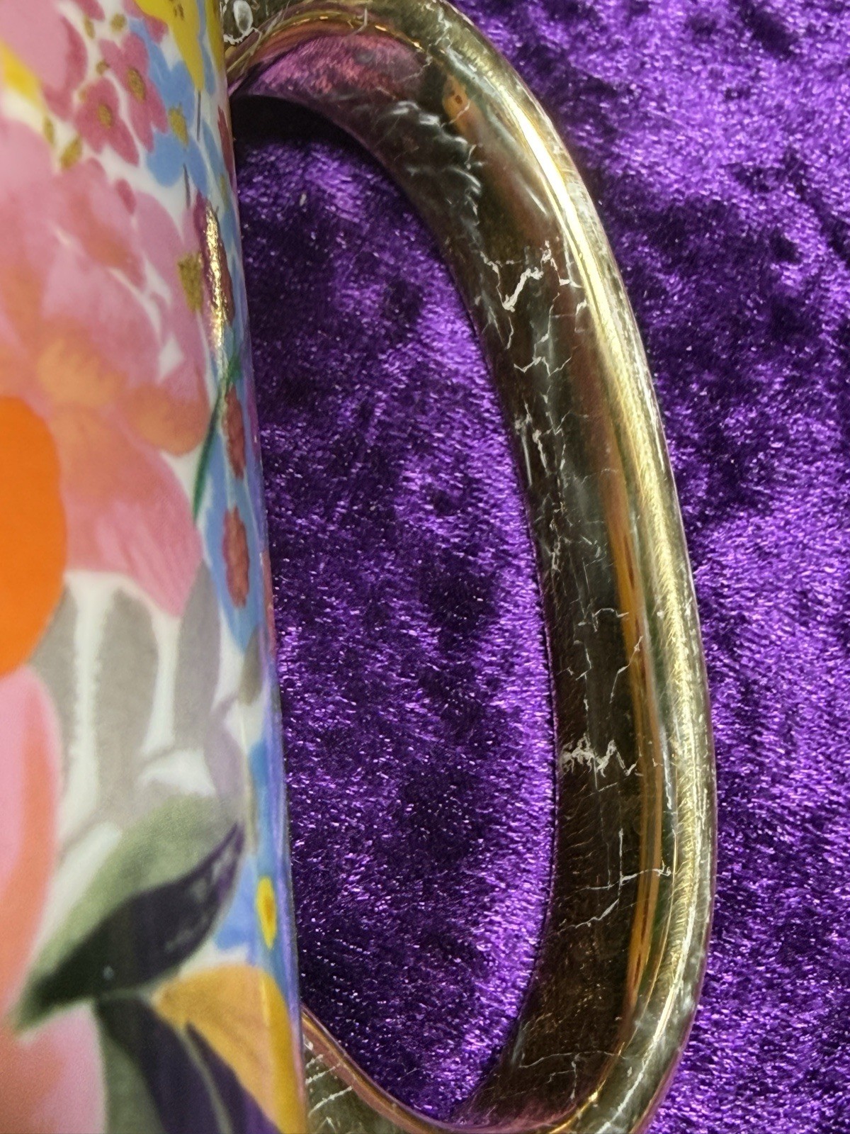 Rifle Paper Co Coffee Tea Mug Floral Marguerite Porcelain Gold Anthropologie
