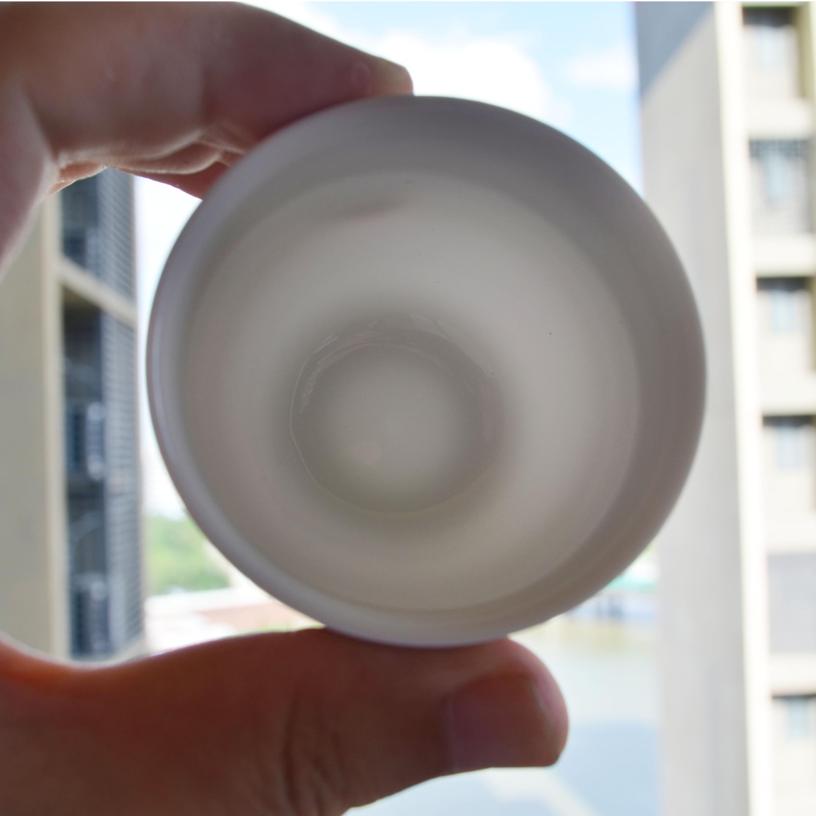 4 PCS White 3oz Small Porcelain Teacup Set Mutton Fat Jade Glazed Chinese