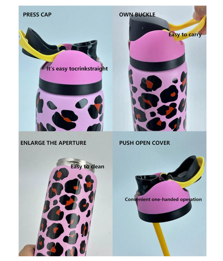 Owala 32oz FreeSip Stainless Steel Water Bottle – Jungle Stroll Pink -2026 Gift