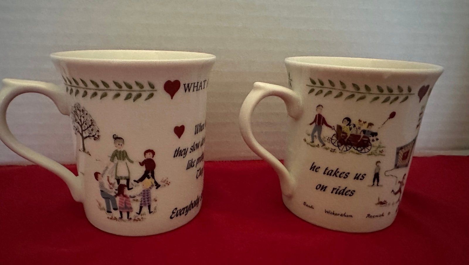 Two piece set of “What a Grandmother Is/What a Grandfather Is” Porcelain Mugs