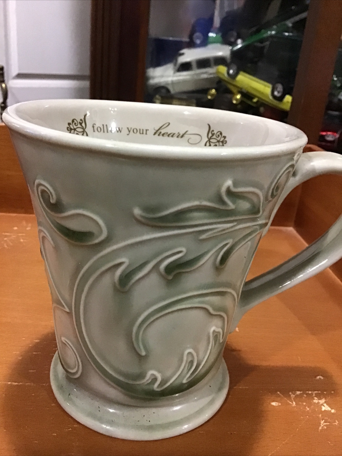 FOLLOW YOUR HEART COFFEE MUG. MUG. ED PEDESTAL MUG. Art Deco Print Mug. B160