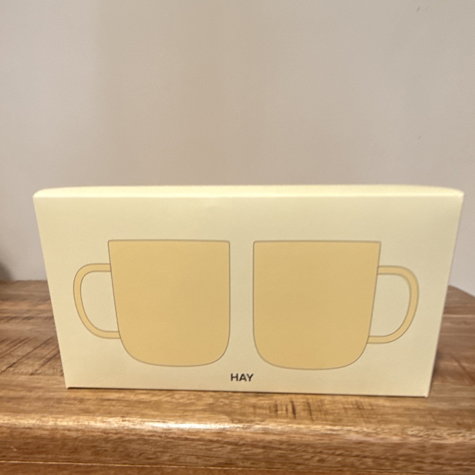 HAY Borosilicate Glass Coffee Mug Set Yellow Two-Piece