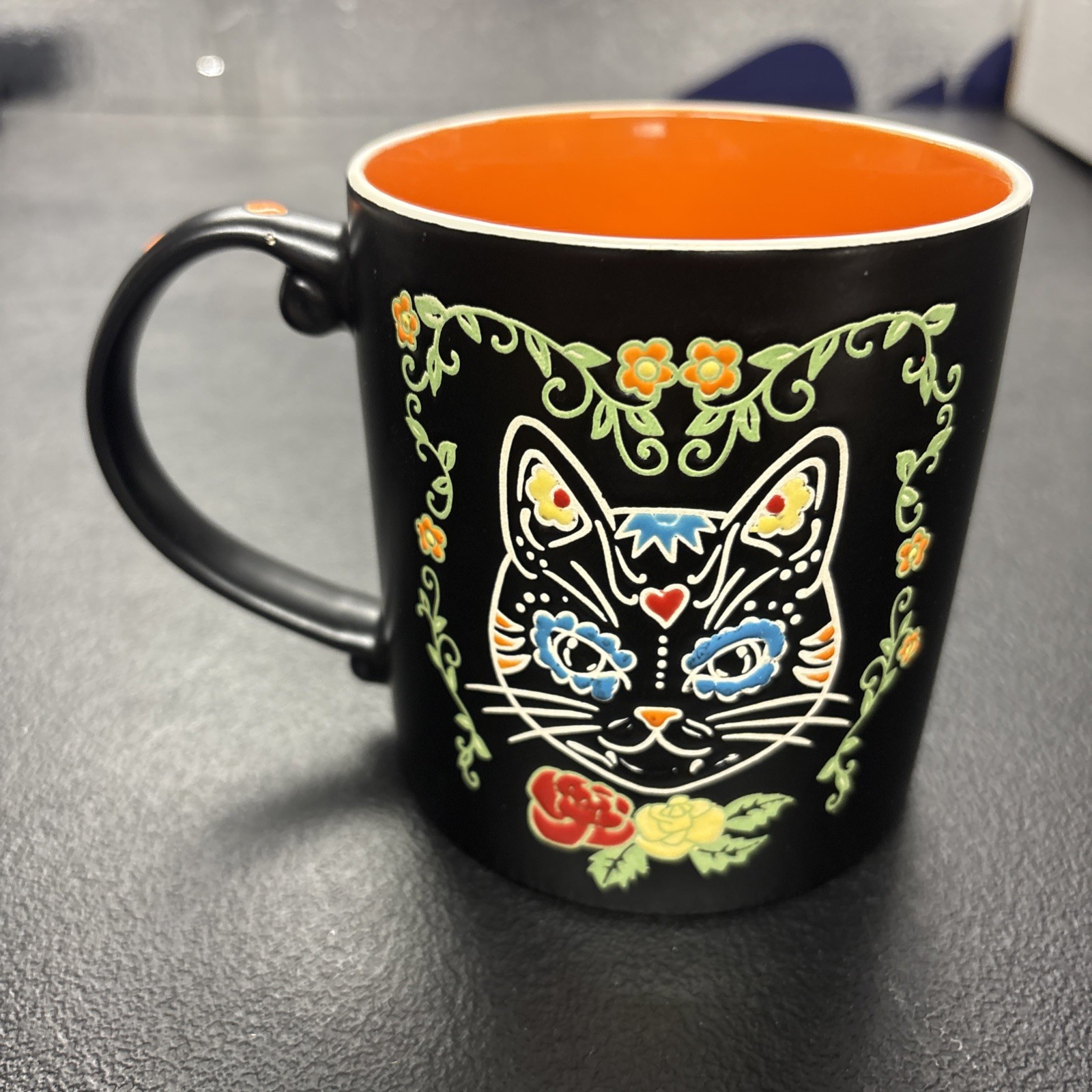 ELI + ANA 2022 Coffee Mug 21 oz Dia De Los Muertos Charlie Day Of The Dead Cat