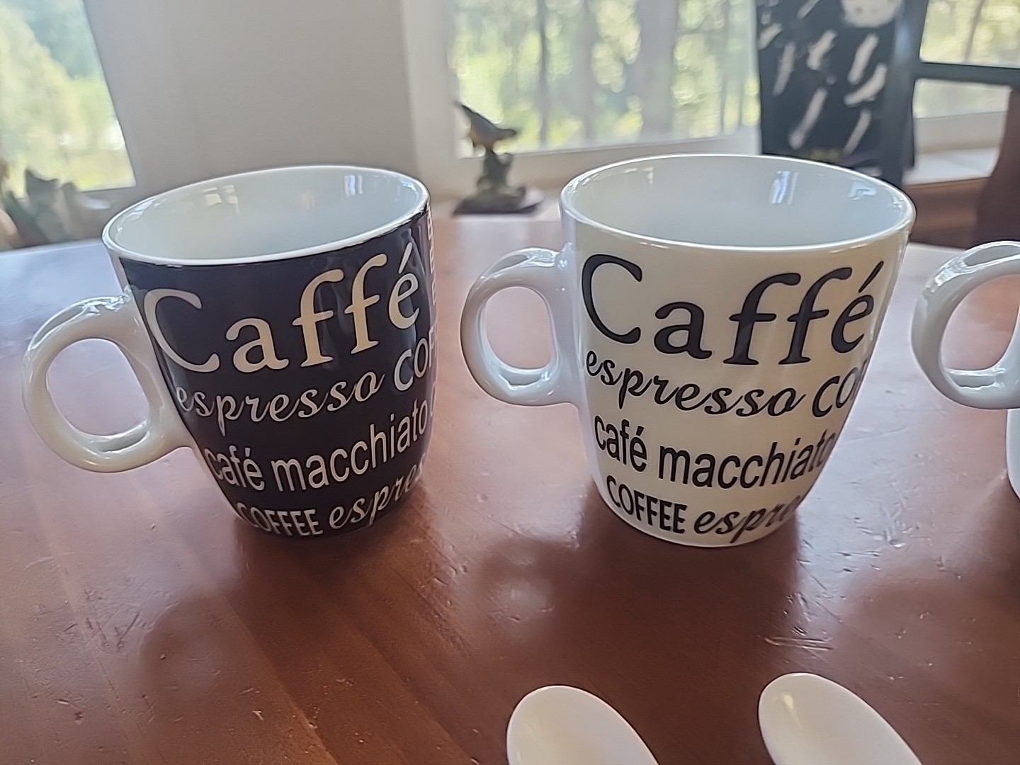 BROWN & CREAM COFFEE CAPACCINO CAFÉ LATTE TEA FOUR PIECE CUP AND SPOON SET