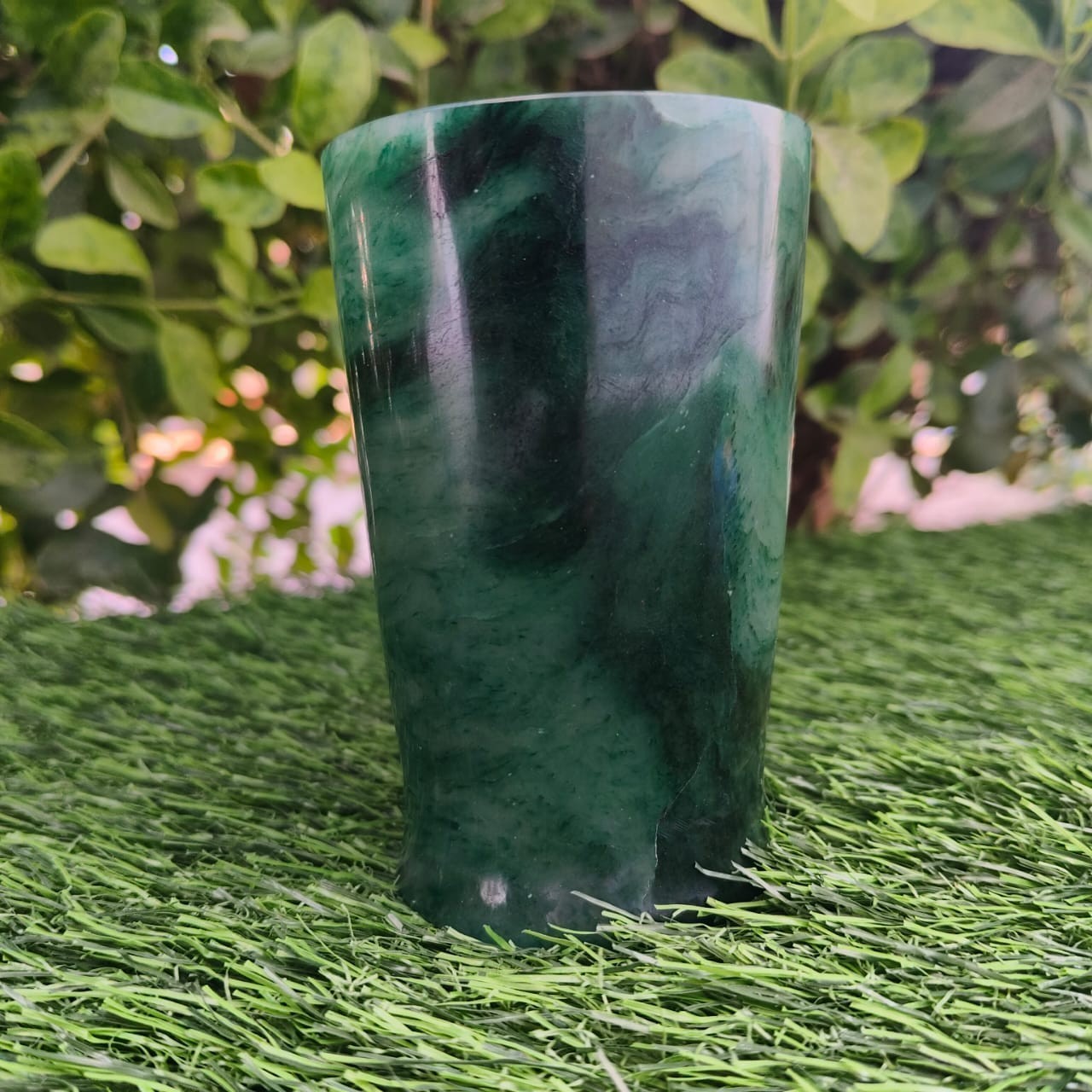 One-of-a-Kind Green Aventurine Crystal Mug | Hand Carved Natural Stone | Luxury