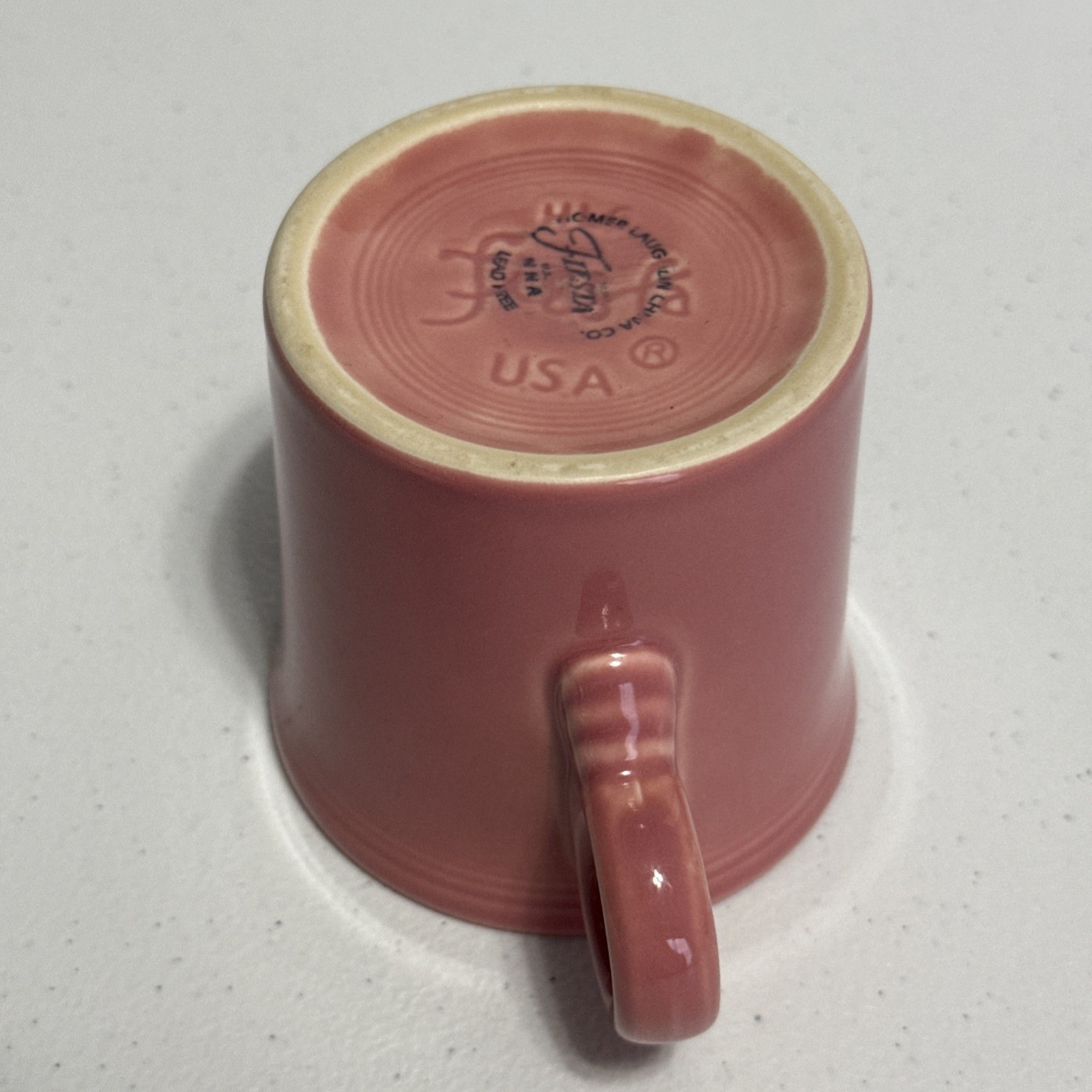 Fiesta Ware Peony Pink Mug Set Of 3 Tom&Jerry Ring Handle Coffee Cup 12oz USA