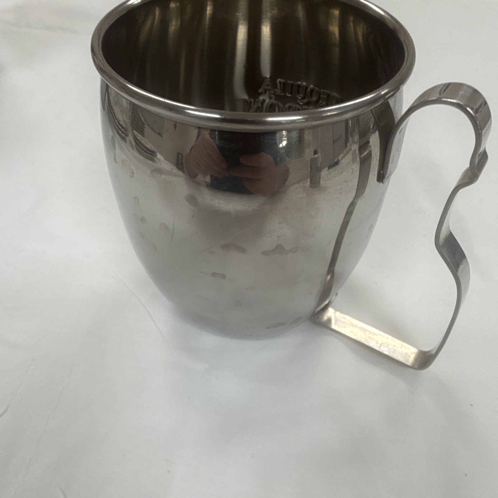 Patron Stainless Steel Silver 12 fl oz Decorated Tequila Coffee Mug Handle