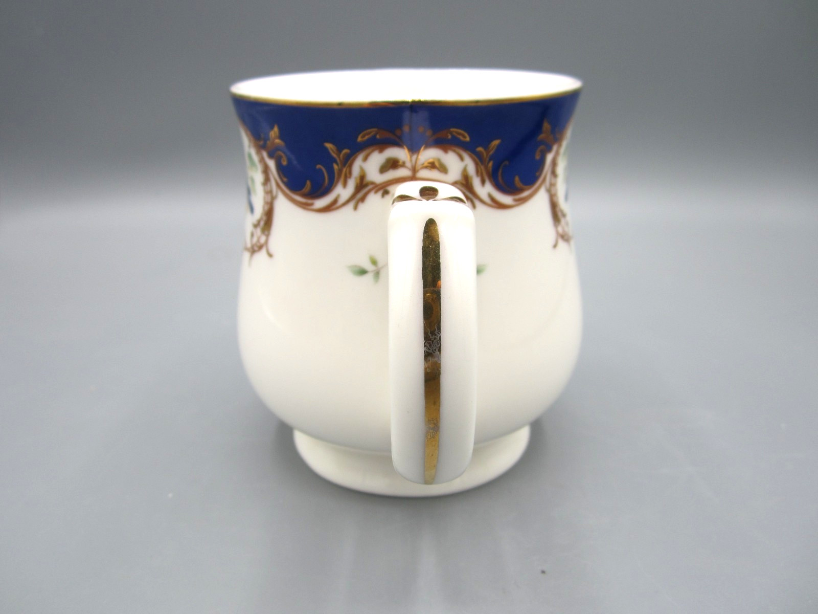 Grace Teaware White Dark Blue Birds Fine Porcelain Tea Coffee Mug 14 oz. (544)