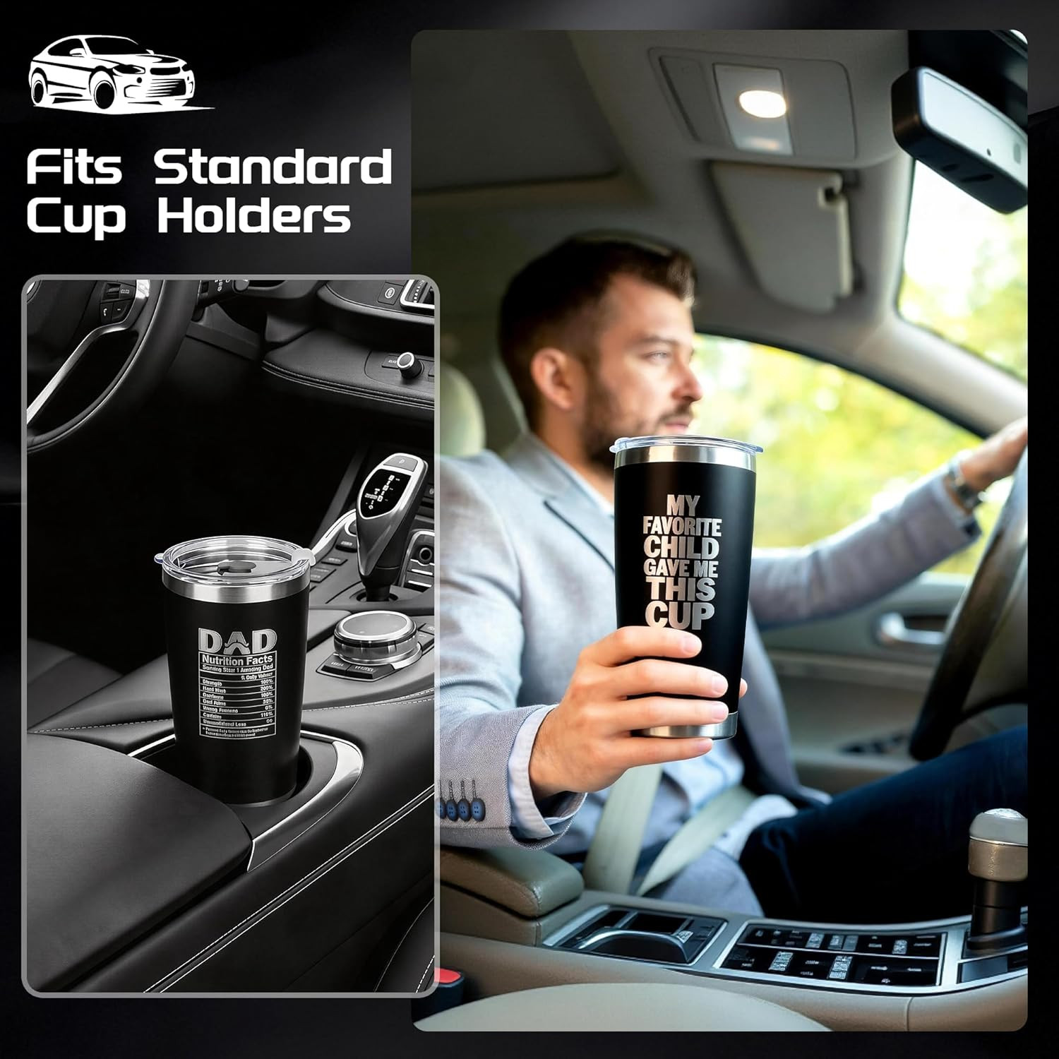 Fathers Day Gift 20Oz My Favorite Child Gave Me This Cup, Double Wall Vacuum Dad