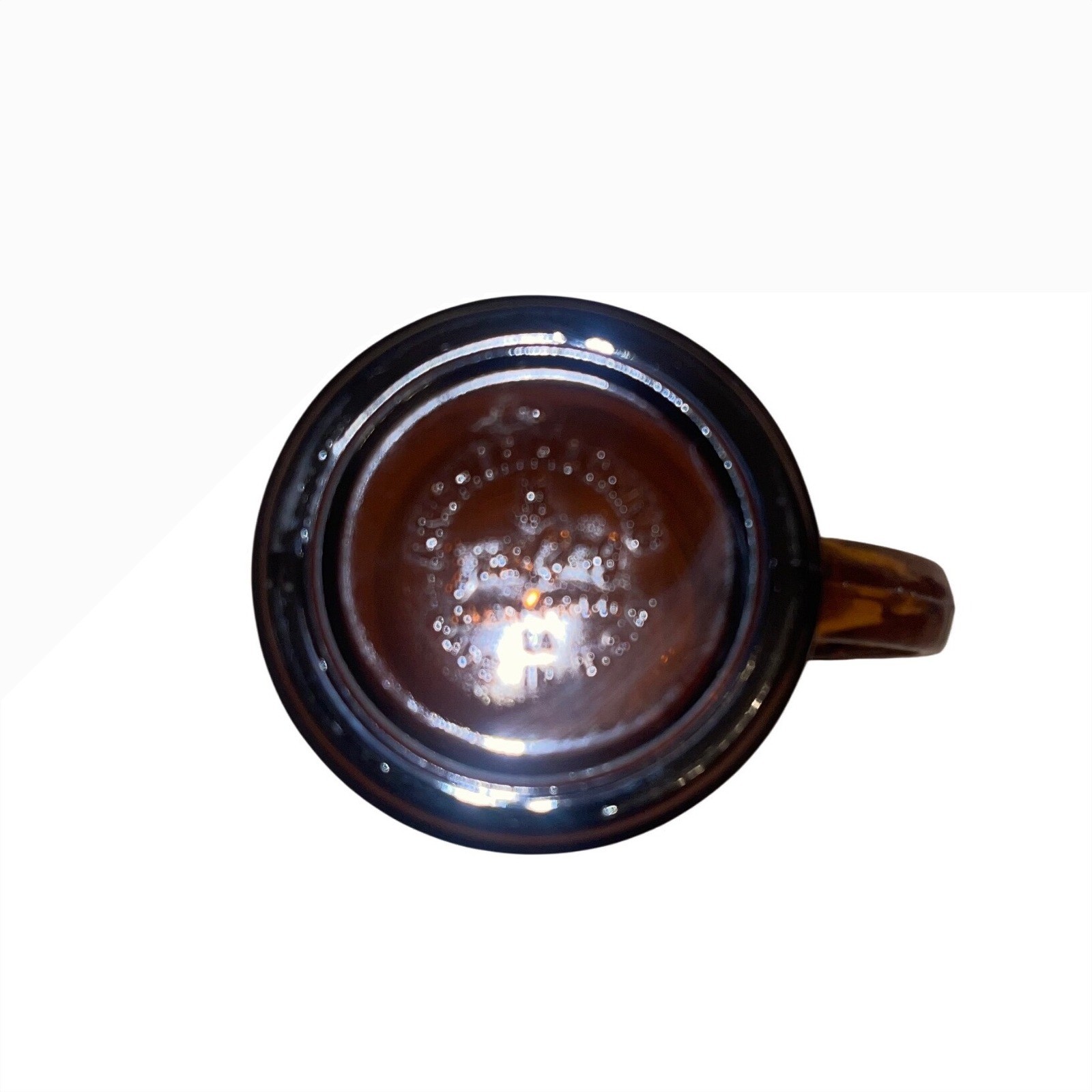 Anchor Hocking Vintage Amber Glass Coffee Mugs Stackable Brown Set f 3