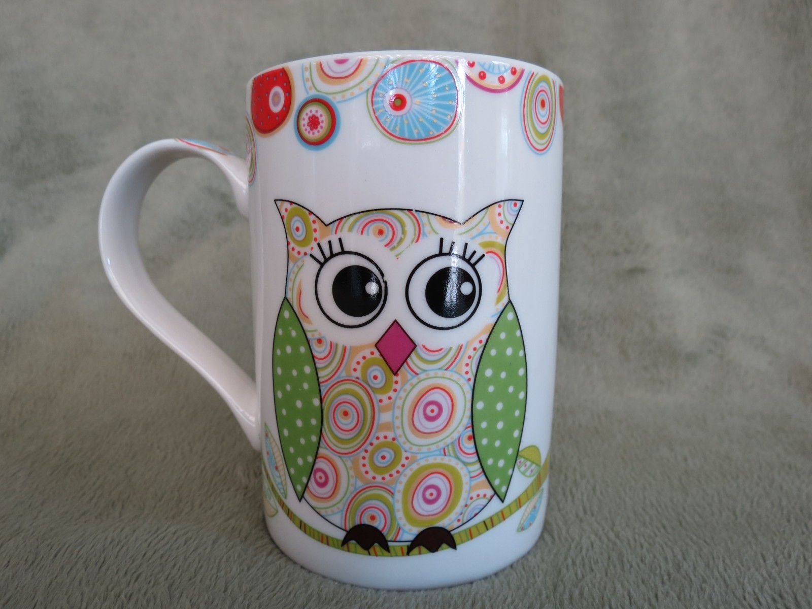 Art Deco Owl Coffee Cup Tea Mug 11 oz G. Wurm Germany Colorful