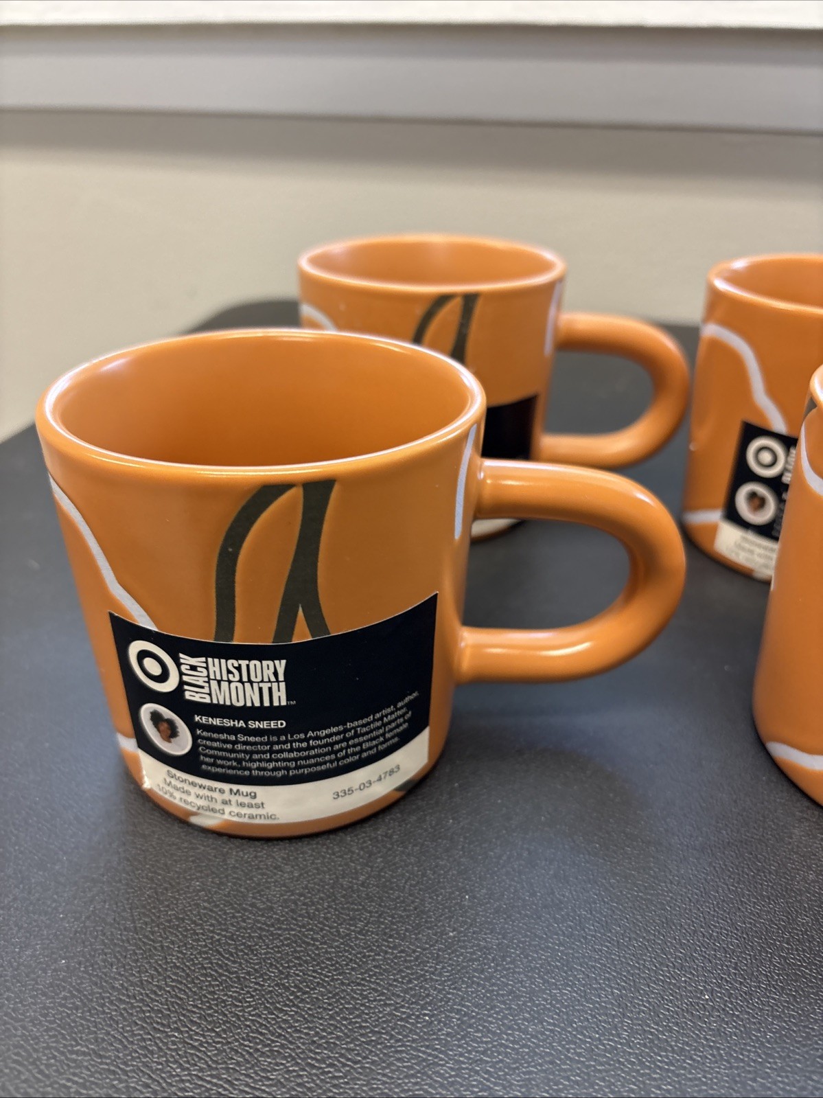 set of 4 Black History Month orange coffee mug