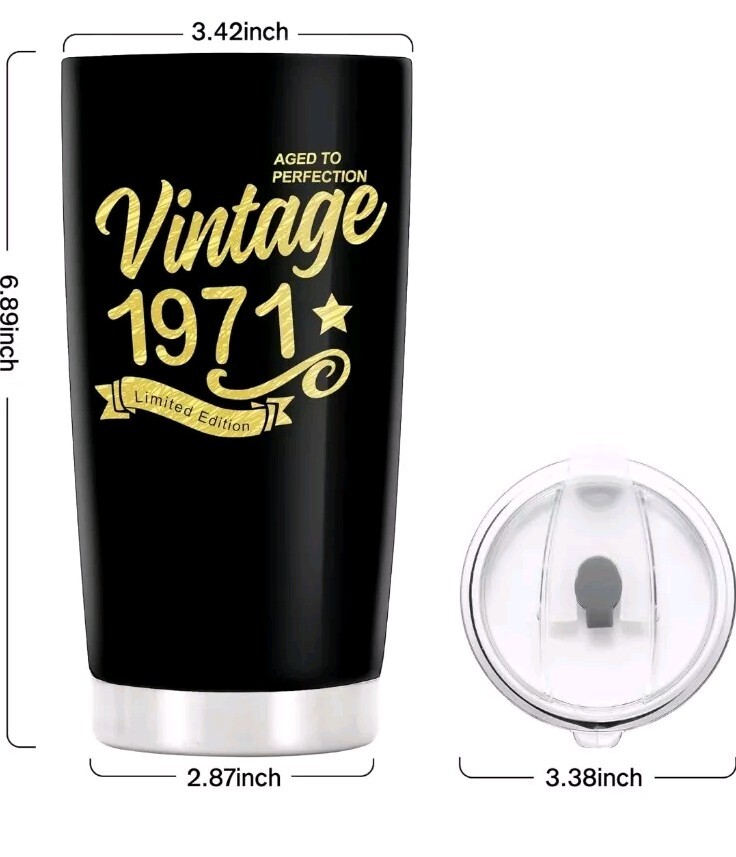Happy Birthday Tumblers Gifts for Men Women, Back in 1971 Stainless Steel Tumble
