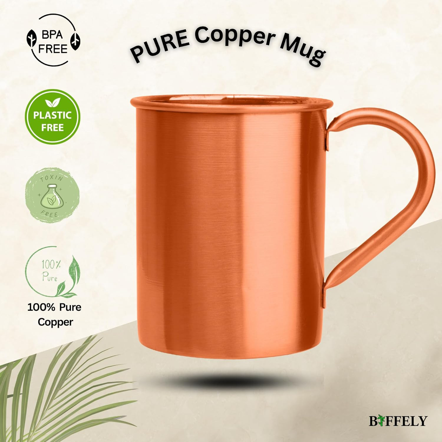 Moscow Mule Copper Mugs (16Oz) | Food Grade 100% Pure Copper Cups | Handcrafted