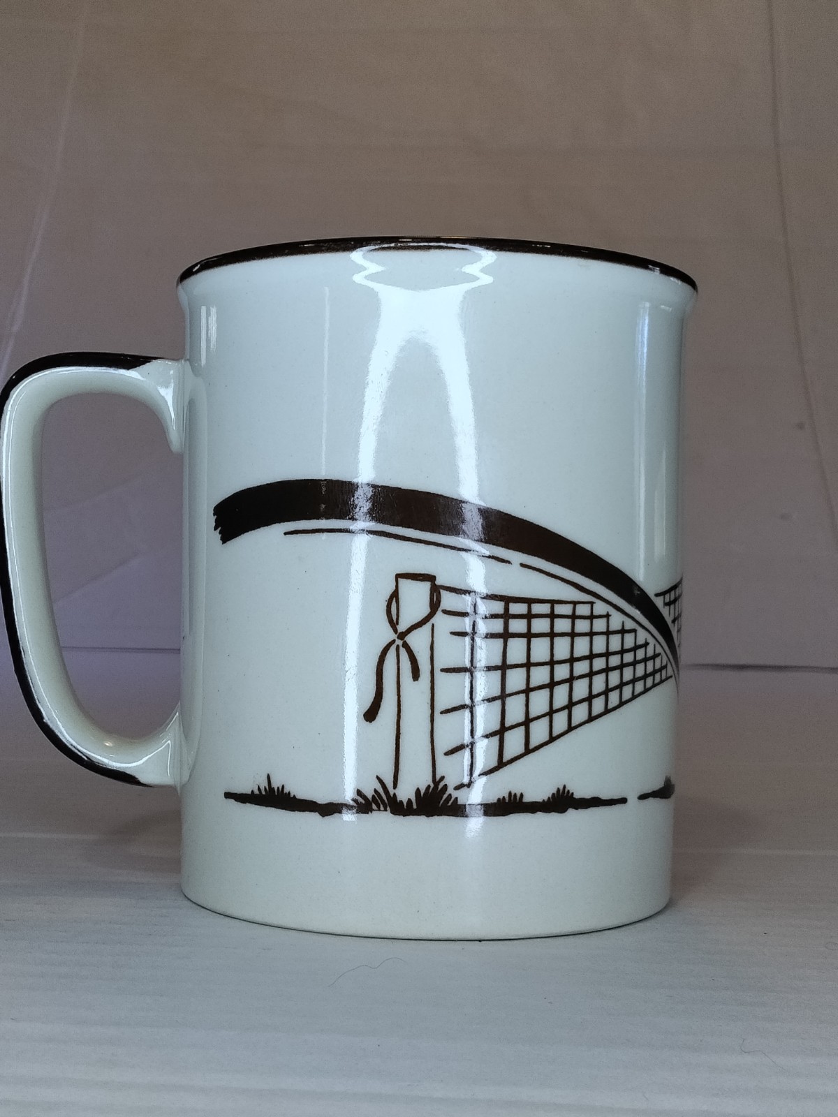 Vintage Coffee Mug Tennis Sports Fan Funny Humorous Gift Made In Japan