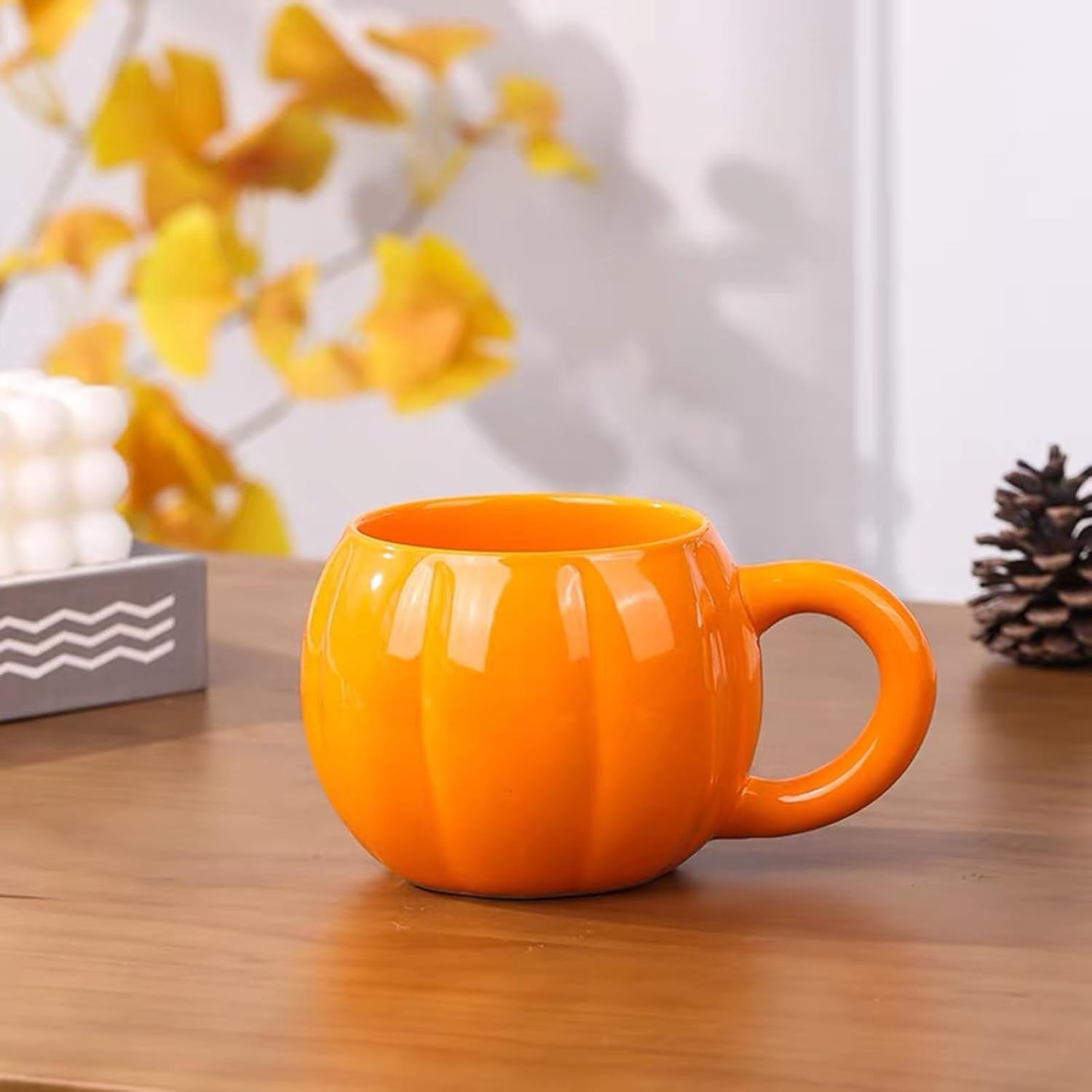 Premium Pumpkin Mug – Large 17oz Ceramic Cup, Halloween Coffee Mug, Fall &