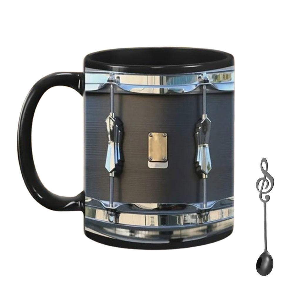 11OZ Black Vintage Drum Mug Funny Tea Coffee Juice Water Cup Home Office6467