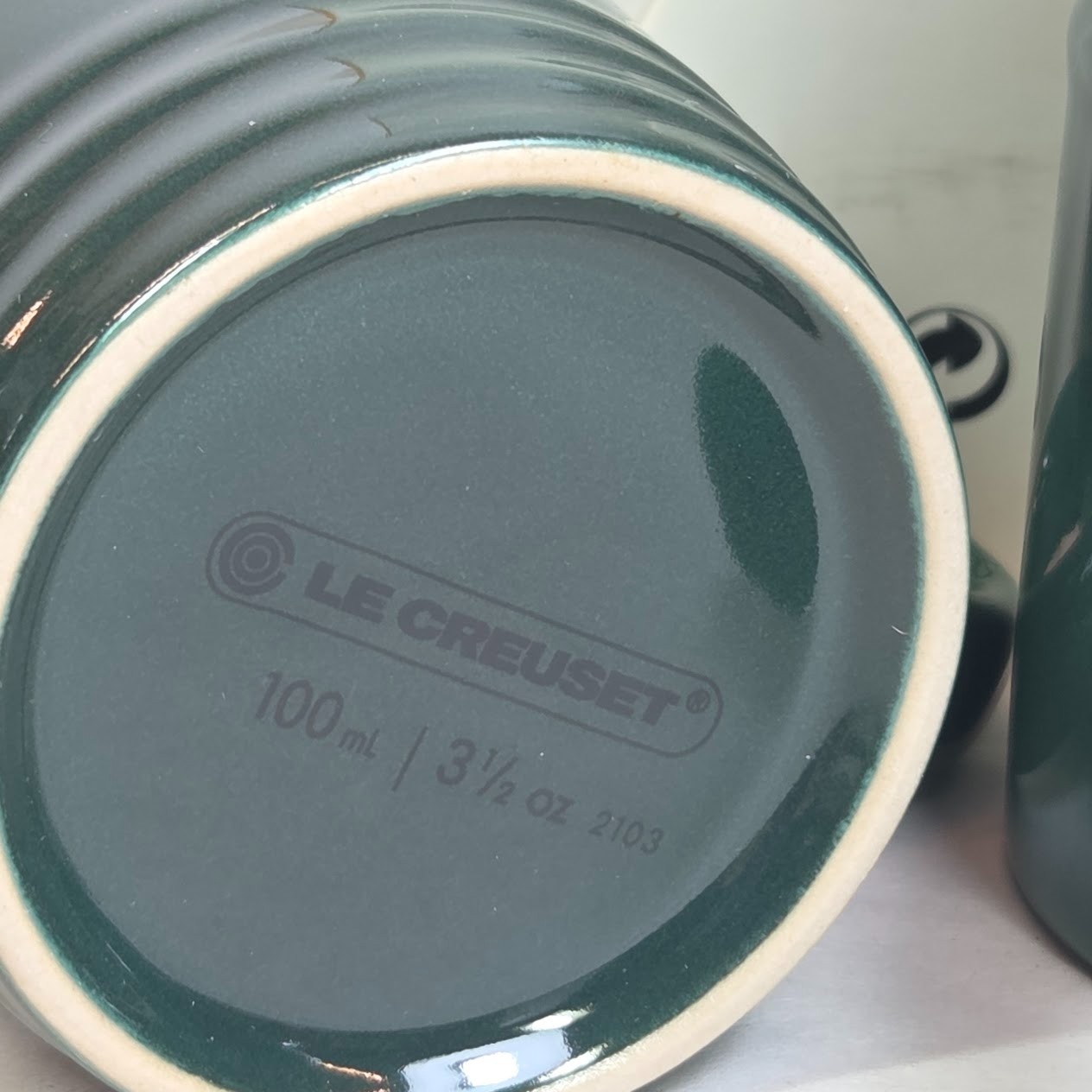 Le Creuset ARTICHAUT Set of 4 Mini Espresso 3.5 fl oz Mugs 100ml Cups New in Box