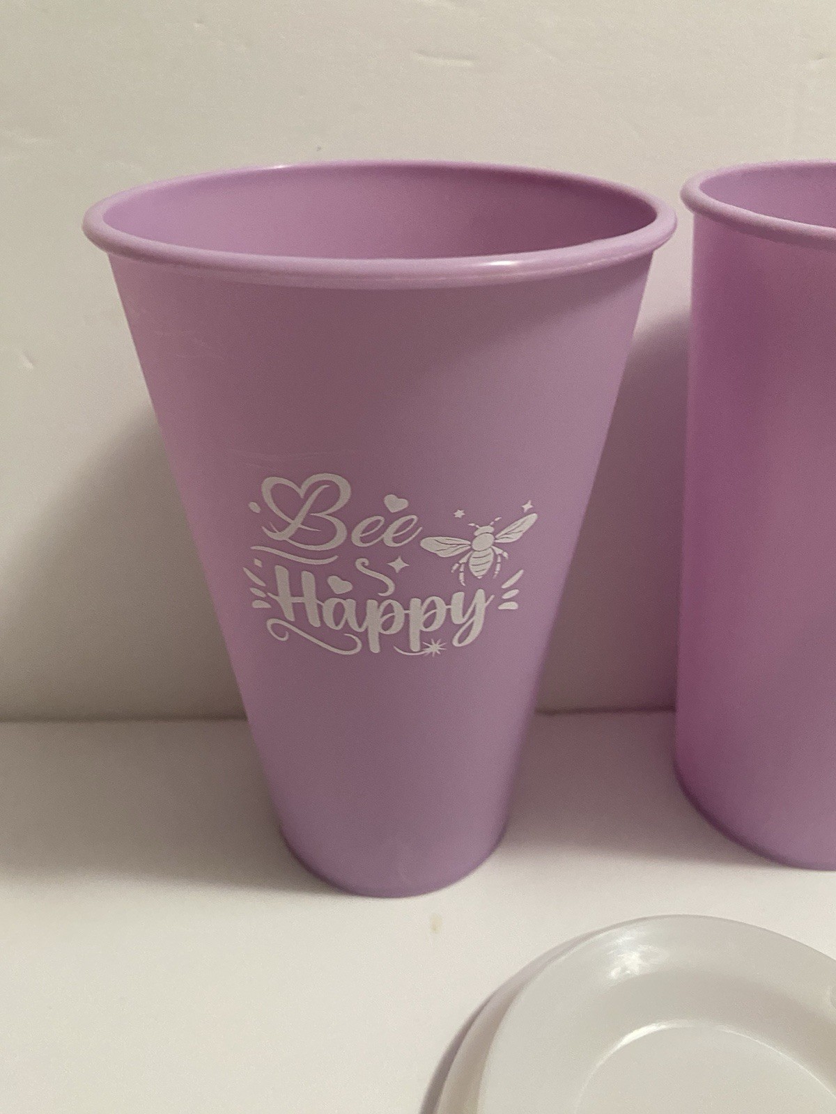 Coffee Cups w/Lid “Be Happy” 2pk Coffee Go Tumbler 16oz New