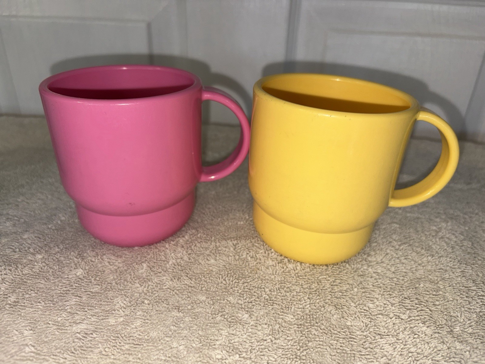 Tupperware Stackable Plastic Coffee Mug Set, 4-Piece, 8 fl oz, Multicolor Solid