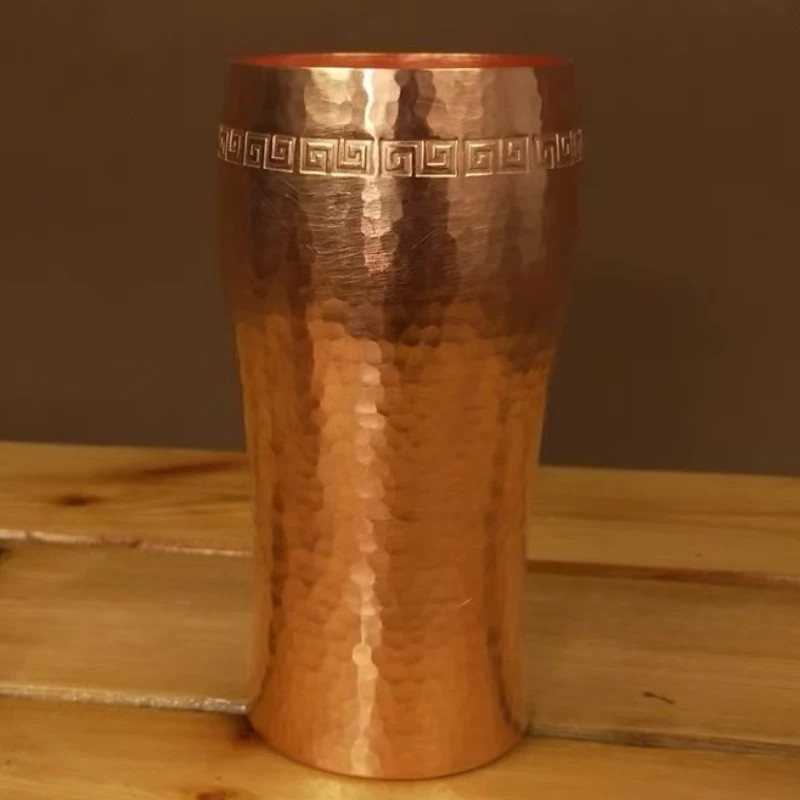 Pure Copper Coffee Cup Handcraft Engraving Hammer Texture Milk Tumbler Beer Mug