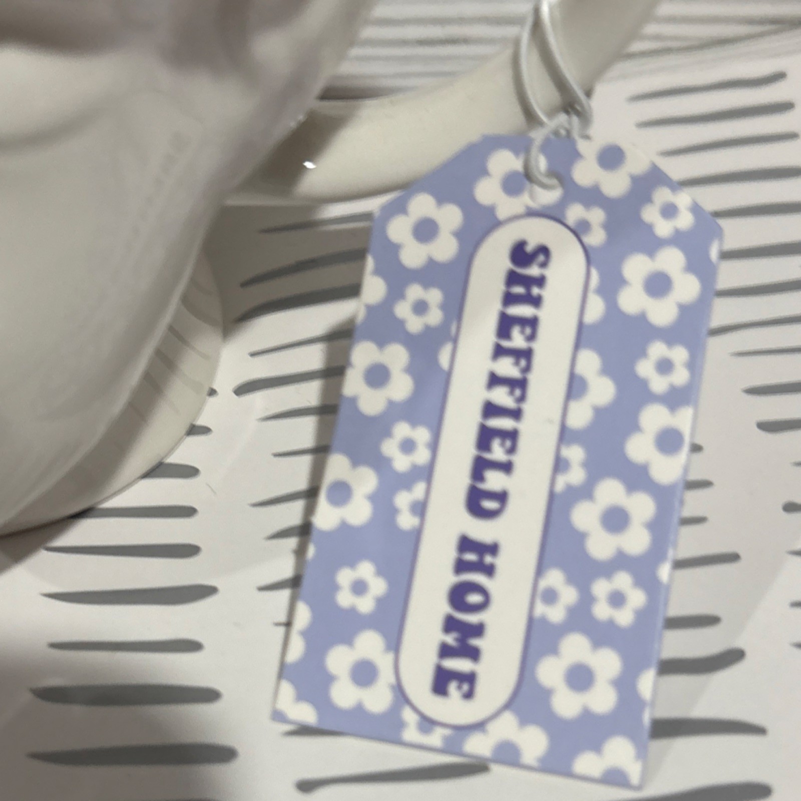 Sheffield Home Purple White Figural Ceramic Floral Novelty Coffee Mug Decorated